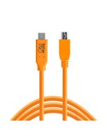 Tether Tools TetherPro USB-C to 2.0 Micro-B 5-Pin 15' (4.6m) High-Visibility Orange