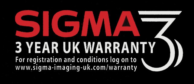 Sigma 3 Year warranty